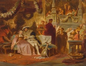Henri VIII courtisant Anne Boleyn au bal chez le cardinal Wolsey