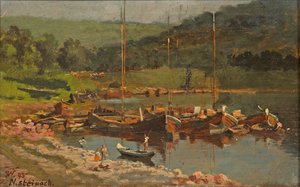 Karl Weysser - Bateaux à Neckarsteinach, 1893 - Karl Weysser