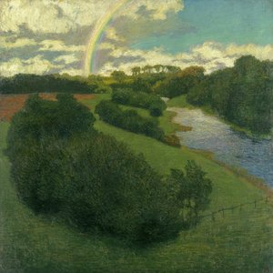 Paysage avec un arc-en-ciel à Alster