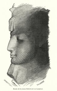 Buste de la reine égyptienne antique Néfertari, épouse de Ramsès le Grand, Abou Simbel