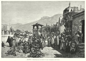 Distribution de dattes dans un cimetière, Le Caire, Égypte - Karl Wilhelm Gentz