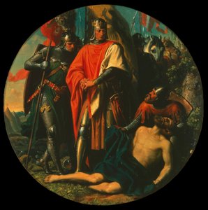 Rodolphe Ier sur le champ de bataille après la victoire sur Ottokar - Karl von Blaas