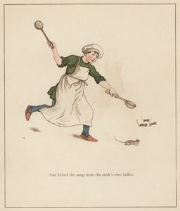 Illustration de Kate Greenaway pour Le Joueur de Flûte de Hamelin par Robert Browning (lithographie en couleur) - Kate (after) Greenaway