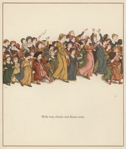 Illustration de Kate Greenaway pour Le Joueur de Flûte de Hamelin par Robert Browning (lithographie en couleur) - Kate (after) Greenaway