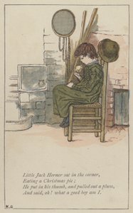 Petit Jack Horner assis dans le coin (lithographie en couleur)