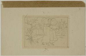 Deux personnages qui marchent - Kate Greenaway