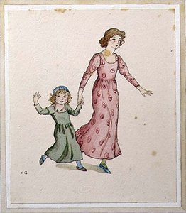 Deux petites filles en robes de fête - Kate Greenaway