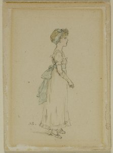 Jeune fille avec des rubans bleus