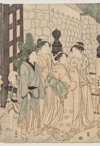 Mille automnes, dix mille ans sur le pont Tokiwa - Katsukawa Shuncho