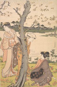 Cueillir de jeunes fleurs, fin du XVIIIe siècle - Katsukawa Shuncho