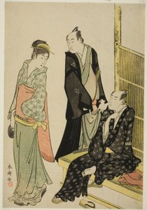 Les acteurs Onoe Matsusuke I et Ichikawa Omezo I dans une maison de thé