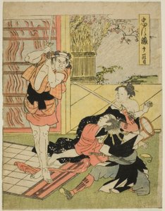 Onzième acte : Raid nocturne sur le manoir de Moronao, extrait de la pièce de théâtre Chushingura (Trésor des quarante-sept fidèles) - Katsukawa Shun