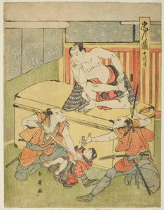 Acte dix : Maison Amakawaya de la pièce Chushingura (Trésor des quarante-sept fidèles) - Katsukawa Shun