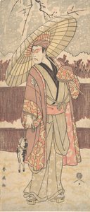 Le Quatrième Matsumoto Koshiro en homme marchant sous un parapluie, vers 1796 - Katsukawa Shun