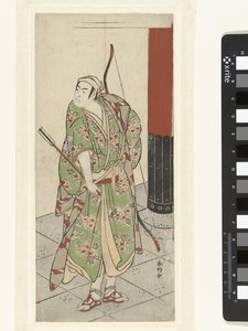 Acteur Ichikawa Monnosuke II avec arc et flèche - Katsukawa Shunko