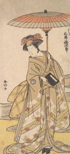 Mimasu Tokujuro en Femme Debout Près d