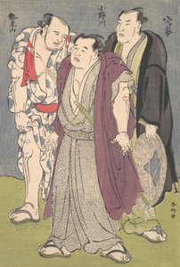 Trois lutteurs de sumo : Onogawa, Seimiyama et Yatsugamine, vers 1790 - Katsukawa Shunko
