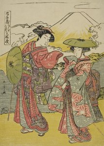 Acte Huit : Voyage nuptial de la pièce Chushingura (Trésor des loyaux vassaux), c.1779-80