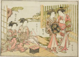 Courtisanes du Matsubaya, du livre "Miroir des belles femmes des quartiers de plaisir (Seiro bijin awase sugata kagami)," vol. 1 - Katsukawa Shunsho