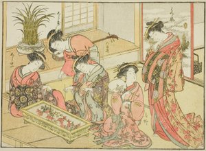 Courtisanes du Wakanaya, du livre "Miroir des belles femmes des quartiers de plaisir (Seiro bijin awase sugata kagami)," vol. 1