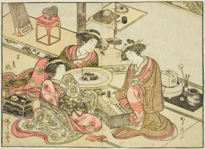 Courtisanes du Yamashiroya, du livre "Miroir des belles femmes des quartiers de plaisir (Seiro bijin awase sugata kagami)", vol. 2