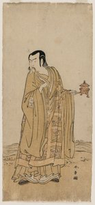 Ichimura Uzaemon IX en tant que Shingen dans Une chaîne de perles de prière secouée à un ruban de cascade