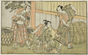 La pièce Kuni no Hana Ono no Itsumoji, jouée au théâtre Nakamura au onzième mois, vers 1772 - Katsukawa Shunsho