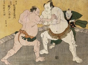 Le match de lutte entre Kimenzan Tanigoro et Edogasaki Gemji