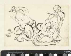 Deux femmes se coiffant - attributed to Katsushika Hokusai