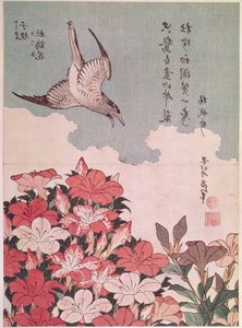 Azalées et coucou, publié par Eijudo, c.1830 - Katsushika Hokusai