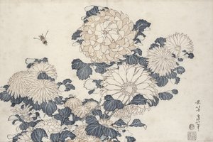 Abeille et chrysanthèmes, de la série 