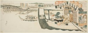 Parties de bateau sur la rivière Sumida - Katsushika Hokusai