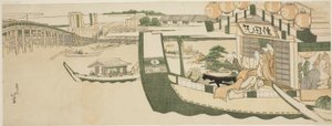 Parties de bateau sur la rivière Sumida - Katsushika Hokusai