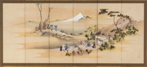 Scènes de campagne et Mont Fuji, une paire, période Edo, vers 1830-1832 - Katsushika Hokusai