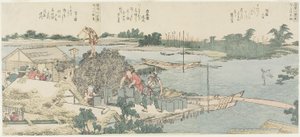 Le champ des grues et des pins à Shirahige, Taya à Hashiba - Katsushika Hokusai