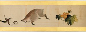Rouleau de main avec images diverses, période Edo, 1839 (détail) - Katsushika Hokusai
