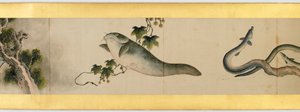 Rouleau de main avec images diverses, période Edo, 1839 (détail)