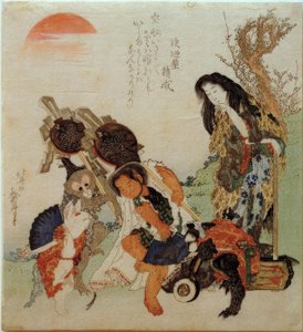 La femme de la montagne et Kintarô - Katsushika Hokusai