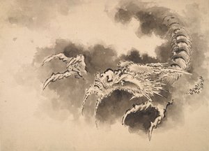 Dragon émergeant des nuages, période Edo, 19ème siècle