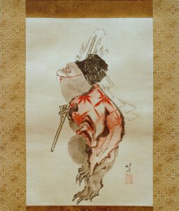 Singe dressé - Katsushika Hokusai