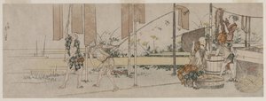 Teinturiers au travail, vers 1800 - Katsushika Hokusai