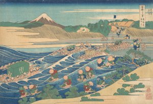 Le Fuji vu de Kanaya sur le Tokaido, de la série Thir..., vers 1830-32