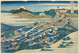 Le Mont Fuji depuis Kanaya sur le Tokaido, de la série "Trente-six vues du Mont Fuji"