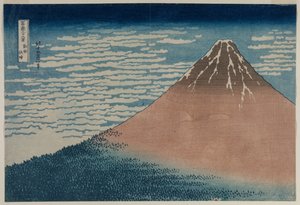 Le Fuji par temps clair de la série Trente-six vues du mont Fuji, début des années 1830