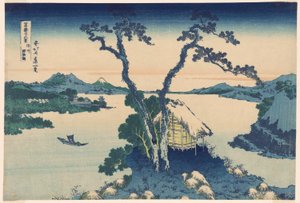 Lac Suwa dans la province de Shinano (Shinshu Suwako), de la série "Trente-six vues du mont Fuji (Fugaku sanjurokkei)" - Katsushika Hokusai