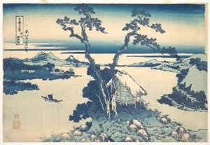 Le lac Suwa dans la province de Shinano (Shinshū Suwako), tiré de la série « Les trente-six vues du mont Fuji » (Fugaku sanjūrokkei) - Katsushika Hokusai