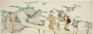 Sur la passerelle - Katsushika Hokusai