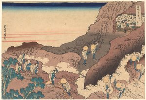 « Pèlerins gravissant le sommet », tiré de la série « Les trente-six vues du mont Fuji » - Katsushika Hokusai