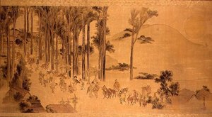 Pèlerins au sanctuaire de Kasuga - Katsushika Hokusai