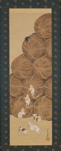 Rats et balles de riz, période Edo, 1843 - Katsushika Hokusai